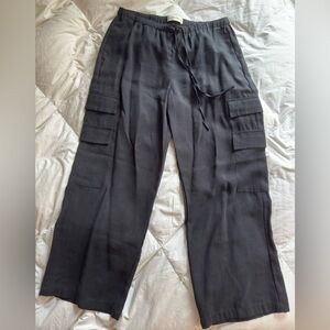 Never Worn Abercrombie & Fitch Black Cargo Pants with Drawstring Waist